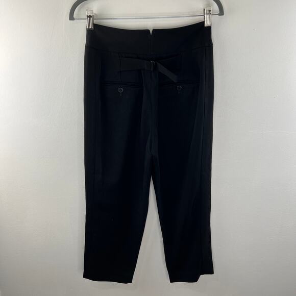 ALEXANDER WANG Pleated Front Cropped Pants Trousers Size 2 Black High Waist - Picture 5 of 8